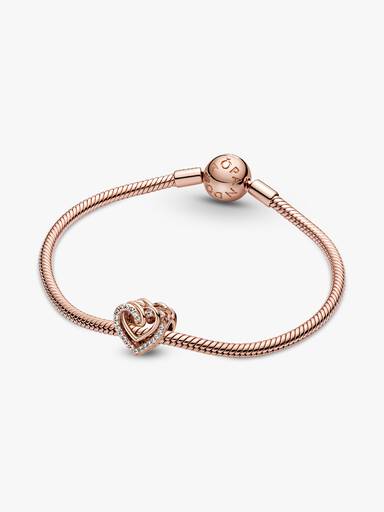 Charm Corazones entrelazados resplandecientes