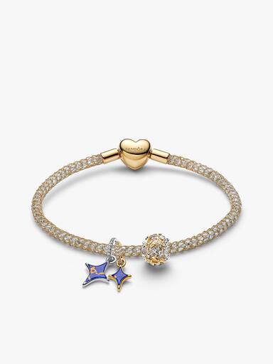 Set de regalo de brazalete con charms de estrellas celestiales