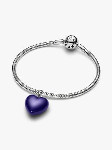 Charm colgante Corazón Acolchado Azul