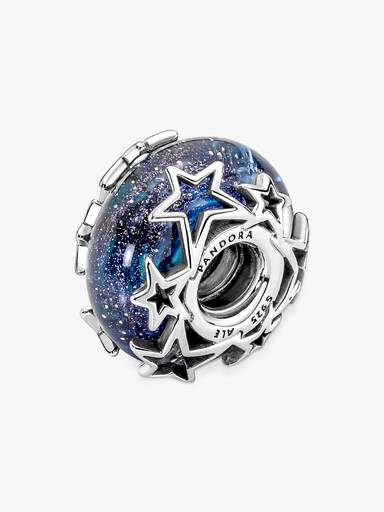 Charm de cristal Murano Galaxia azul y estrella
