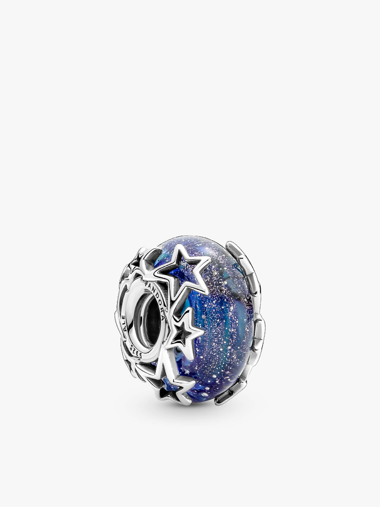 Charm de cristal Murano Galaxia azul y estrella