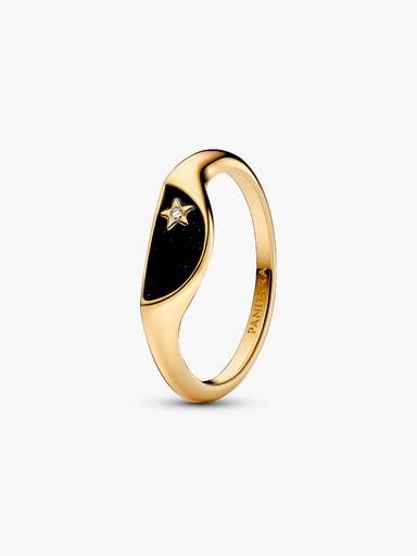 Anillo Medio Sello Esmaltado