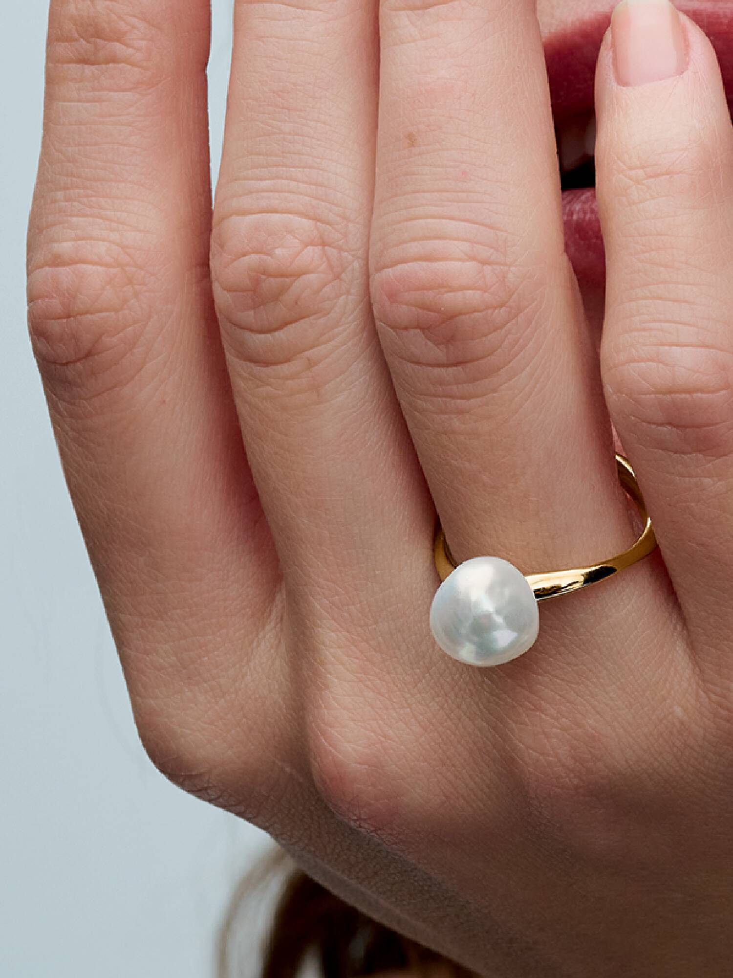 Anillo de Perla Barroca Cultivada de Agua Dulce Tratada