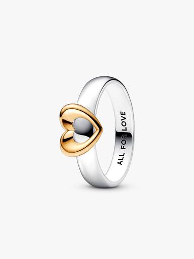 Anillo Corazón deslizante en dos donos radiante