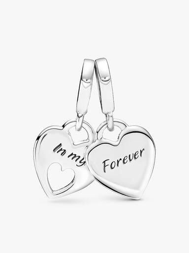 Charm colgante Corazón abierto doble