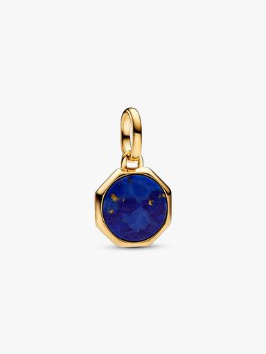 Charm Mini Medallón azul grabable