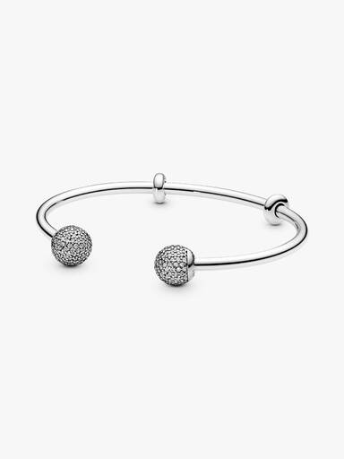 Brazalete Abierto con Pavé Pandora Moments