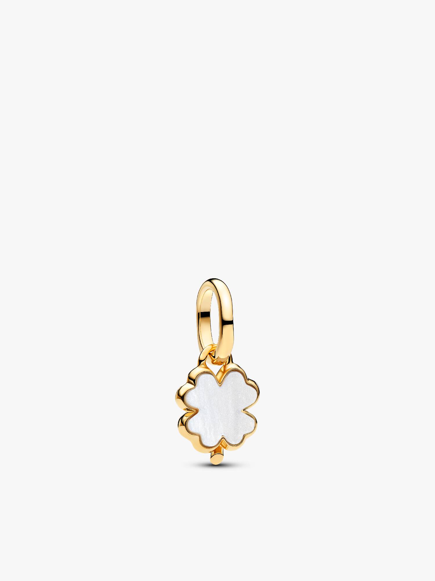 Charm colgante Trébol de la suerte blanco