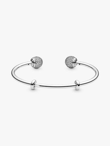 Brazalete Abierto con Pavé Pandora Moments