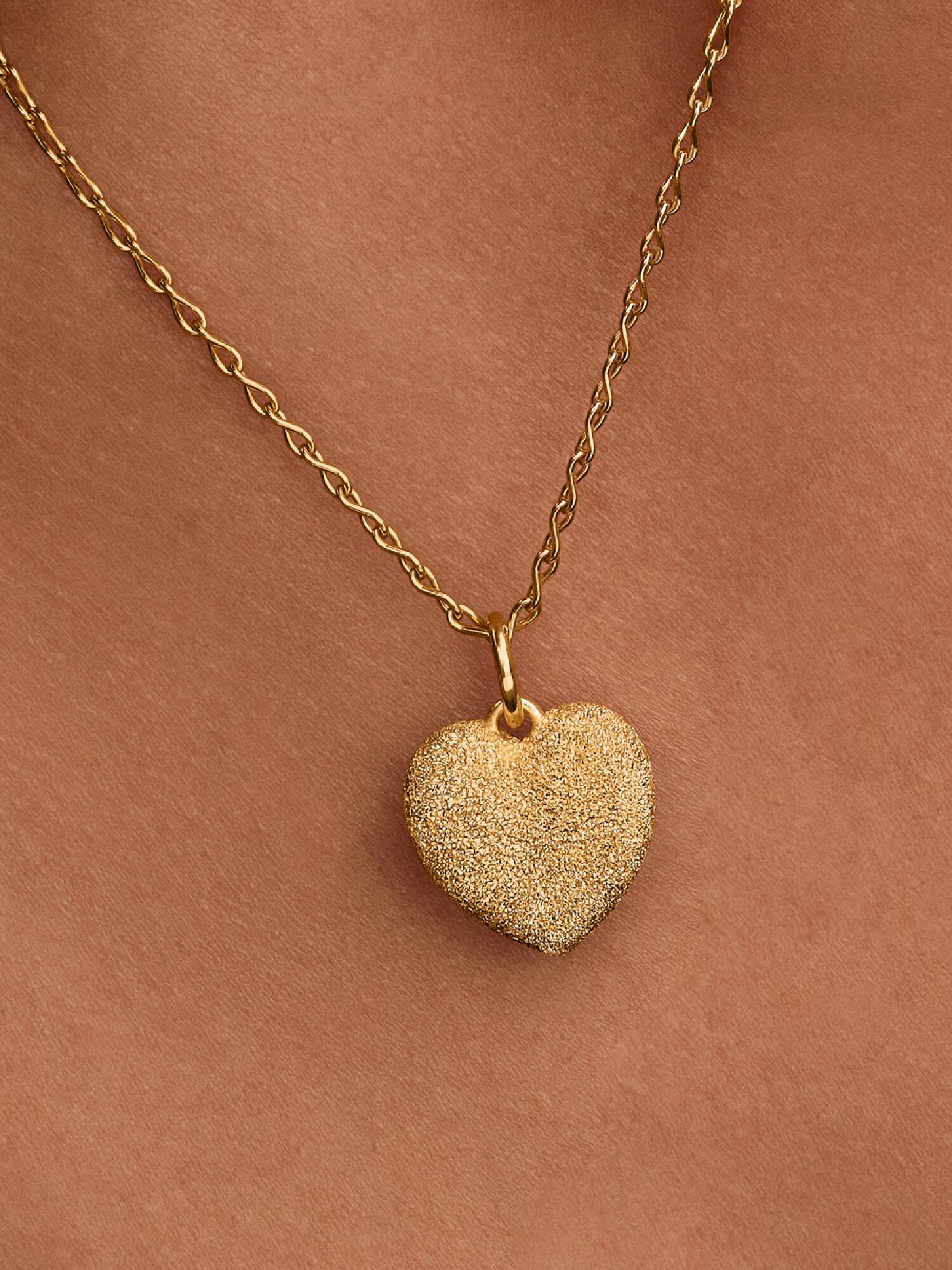 Charm colgante Corazón acolchado texturizado