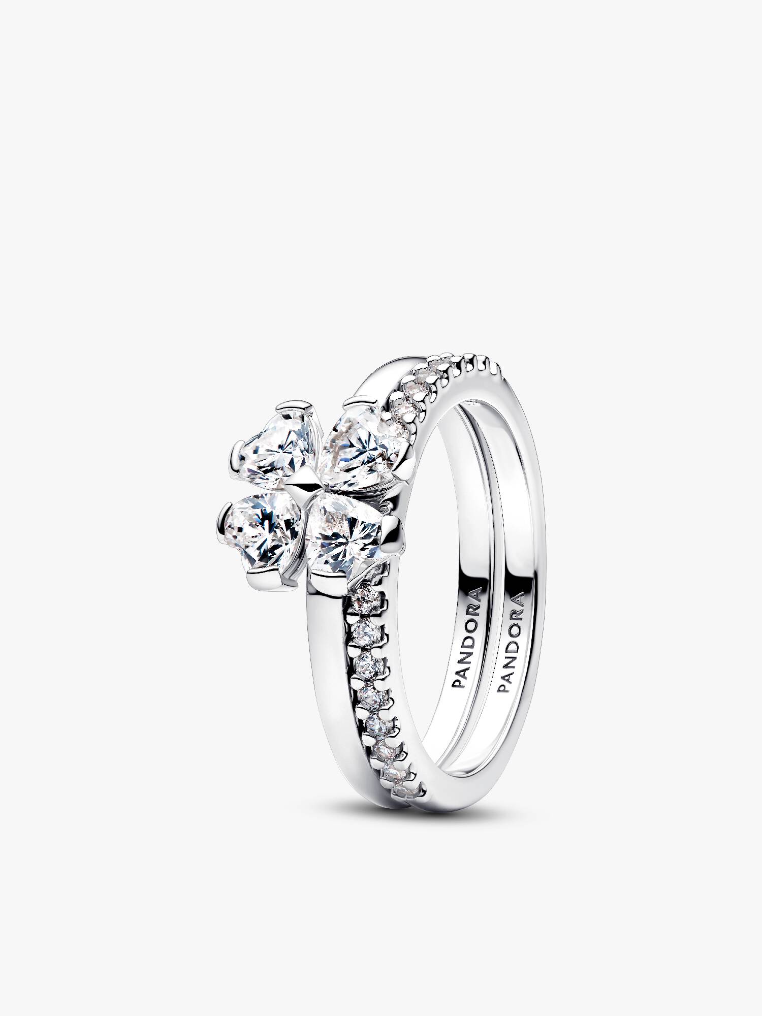 Anillo divisible Trébol de la suerte brillante