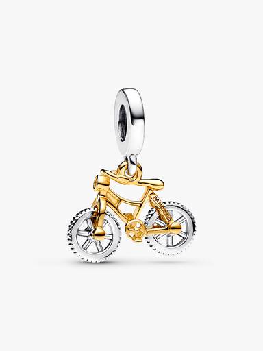 Charm Colgante Bicicleta con Ruedas Giratorias en Dos Tonos