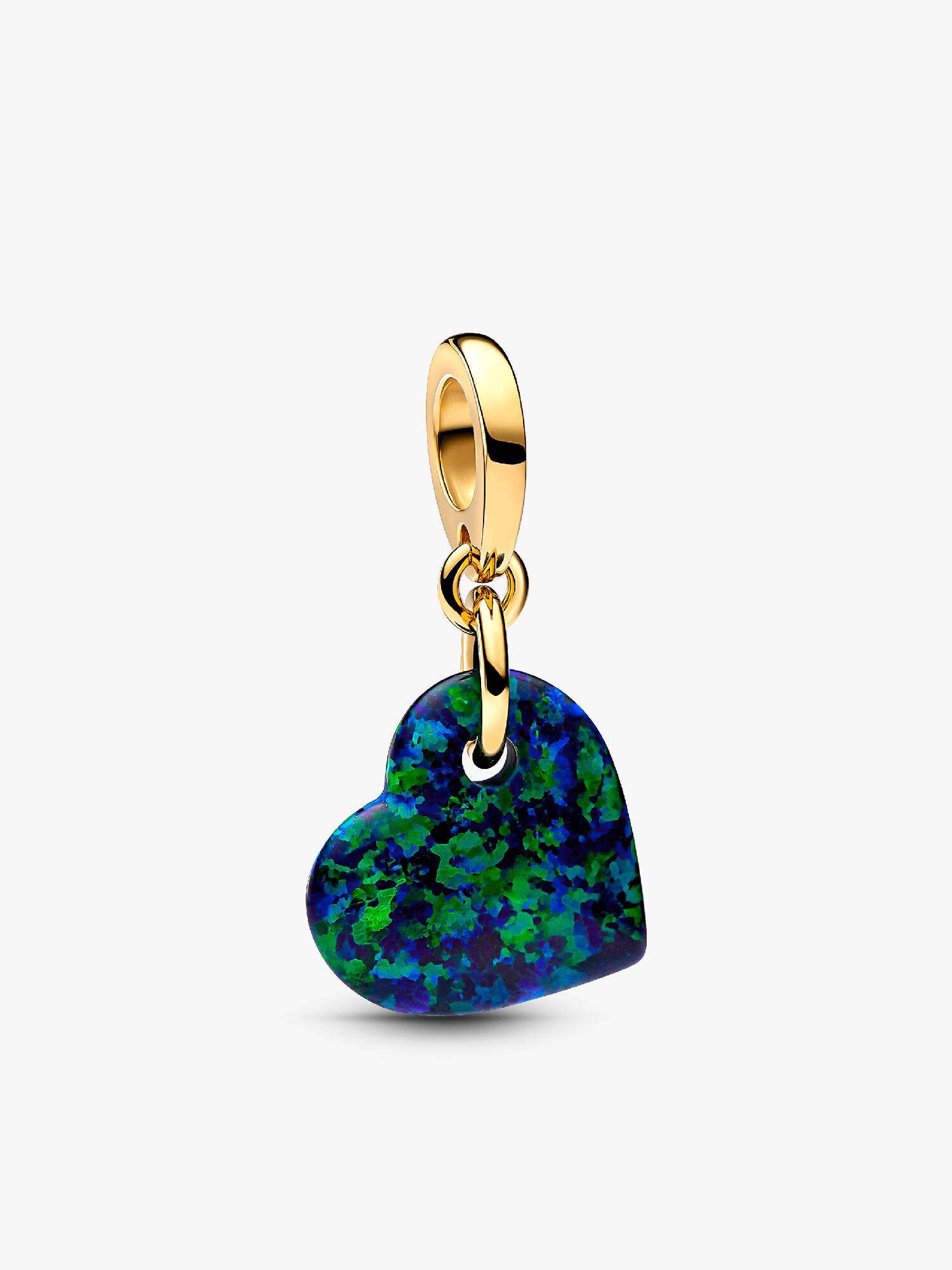 Charm Colgante Corazón Verde Opalescente