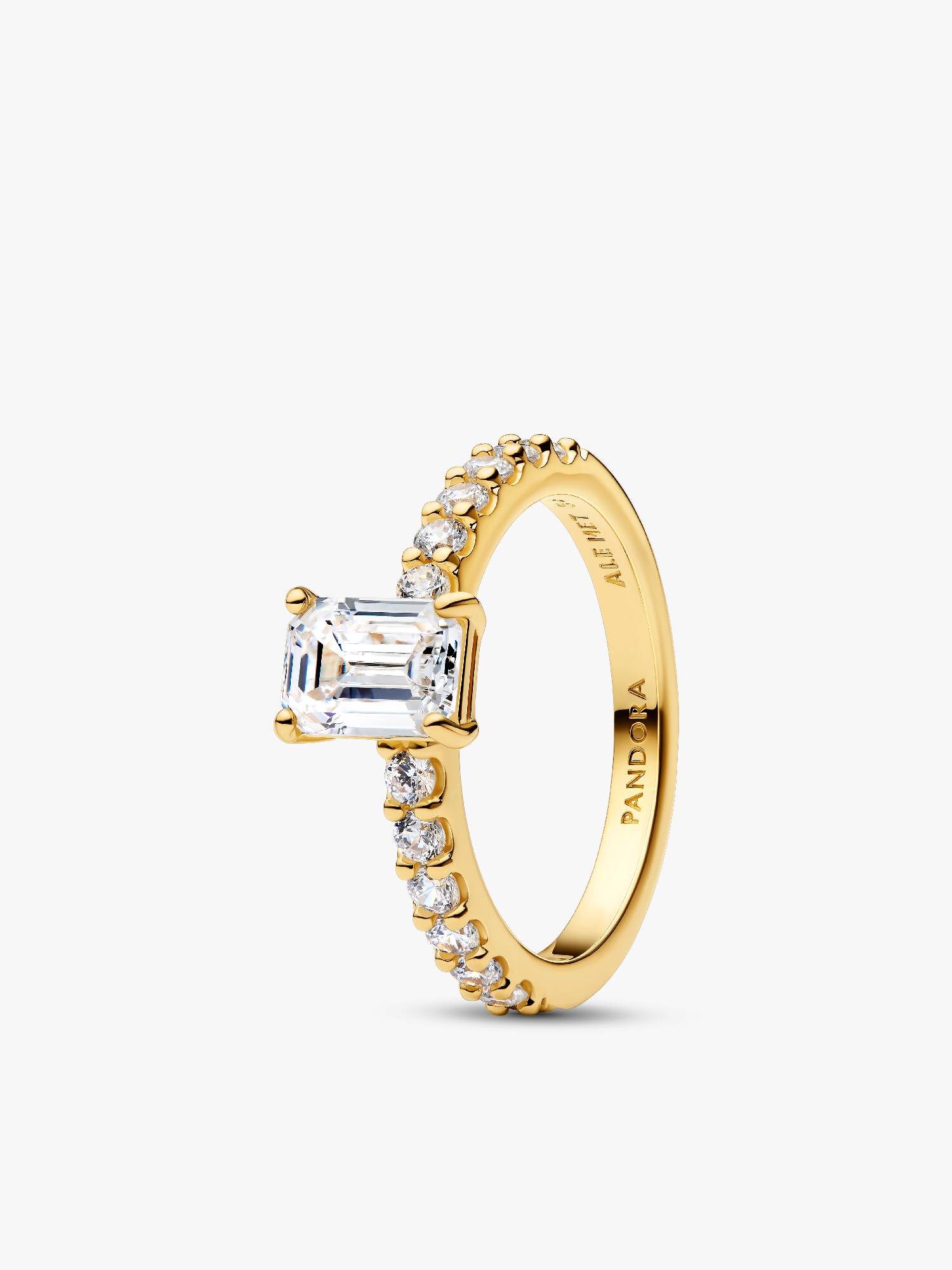 Anillo Halo rectangular reluciente