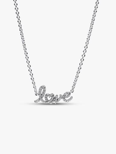 Collar Love Escrito a Mano Brillante