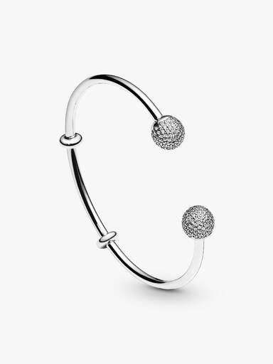 Brazalete Abierto con Pavé Pandora Moments