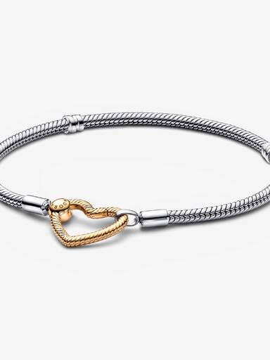 Brazalete cadena de serpiente cierre de corazón