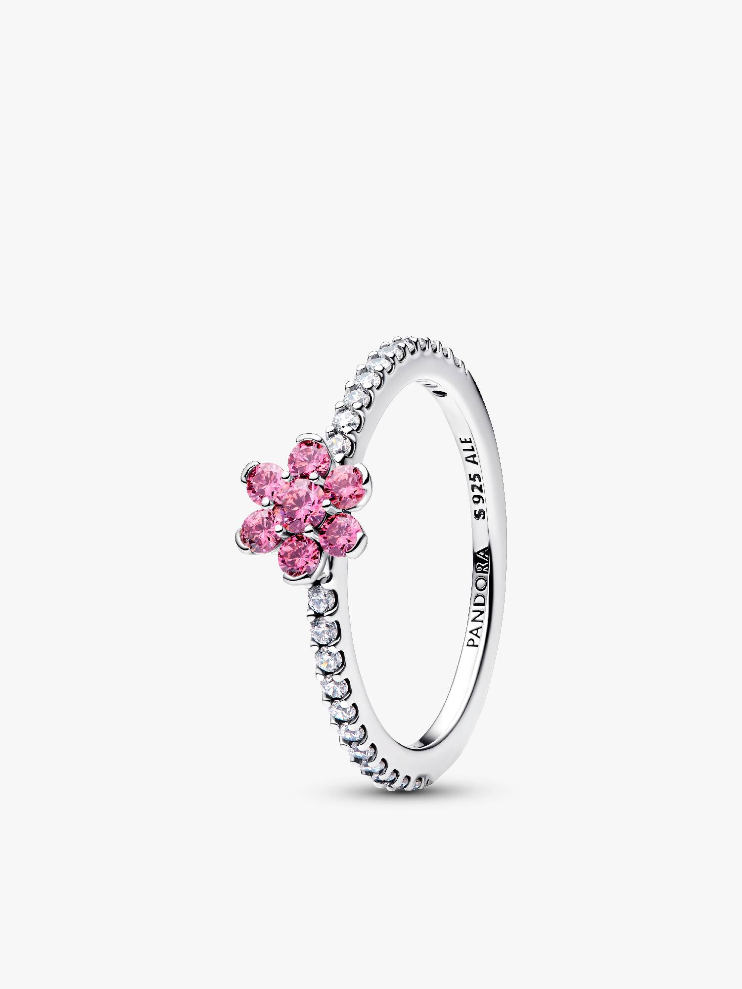 Anillo Margarita rosada reluciente