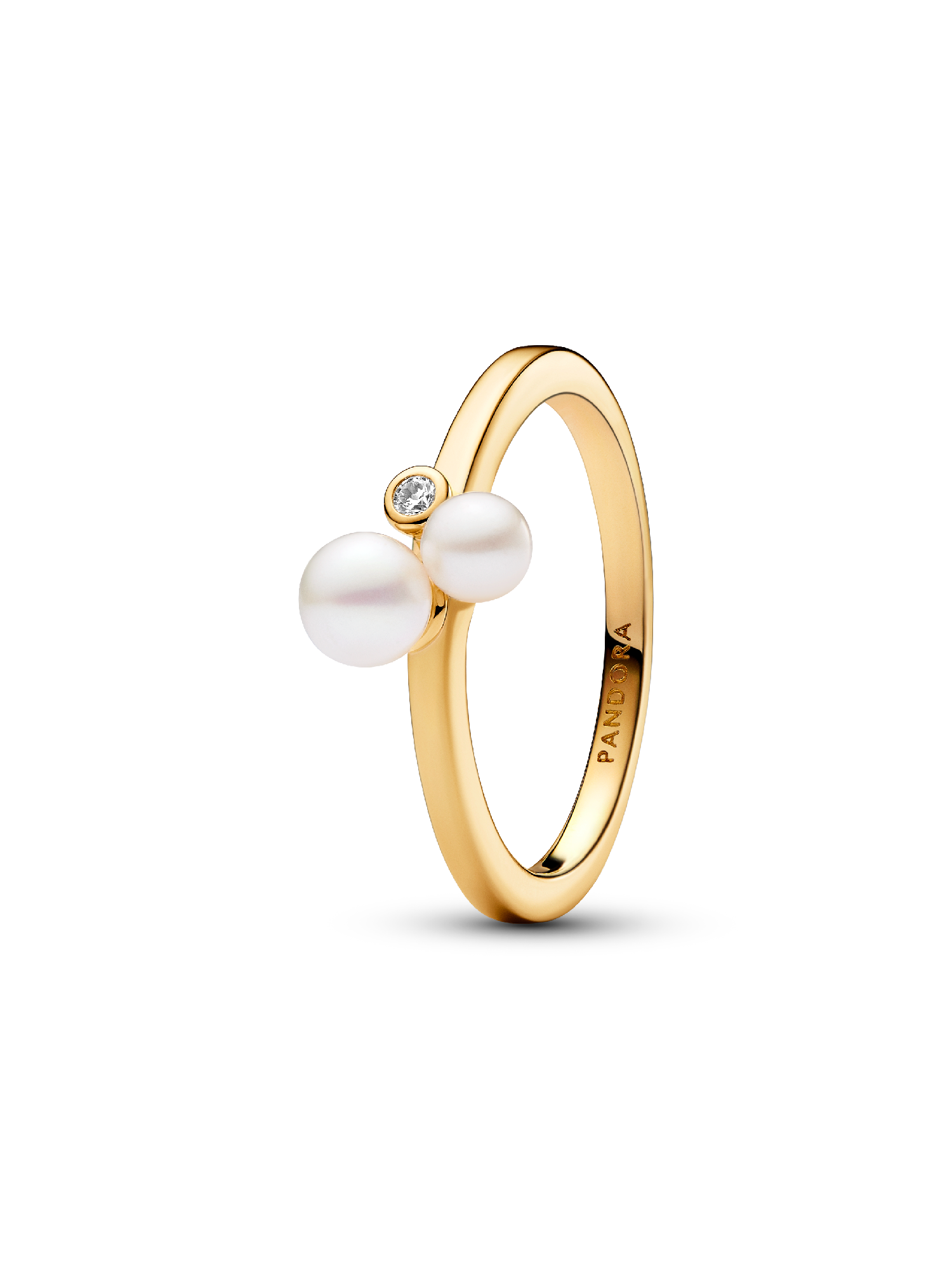 Anillo Dúo de Perlas Cultivadas de Agua Dulce Tratadas