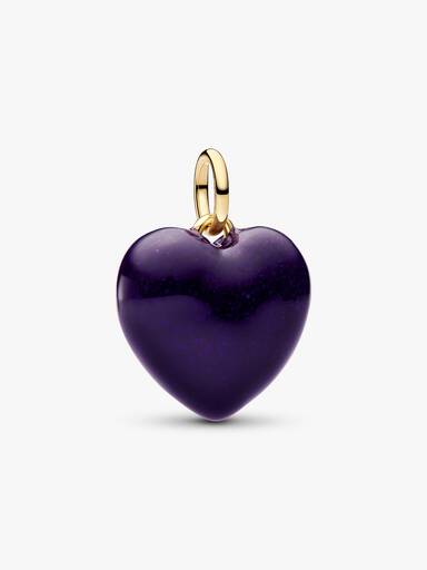 Charm colgante Corazón acolchado púrpura