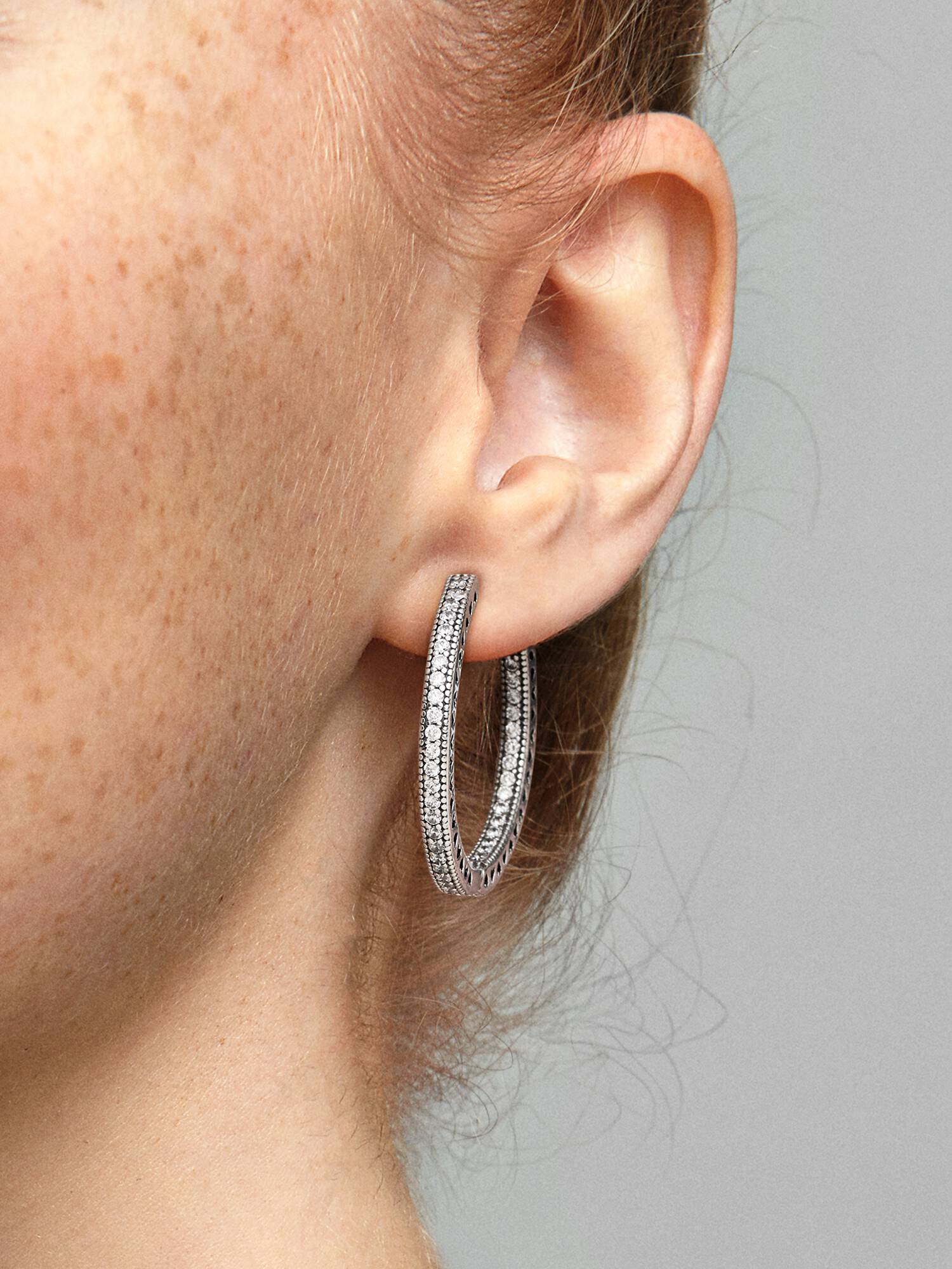 Aretes de aro Brillo y corazones