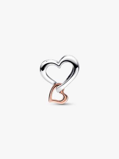 Charm de dos tonos Corazón calado con infinito