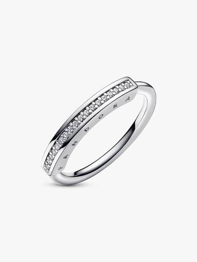 Anillo I-D en pavé Pandora Signature
