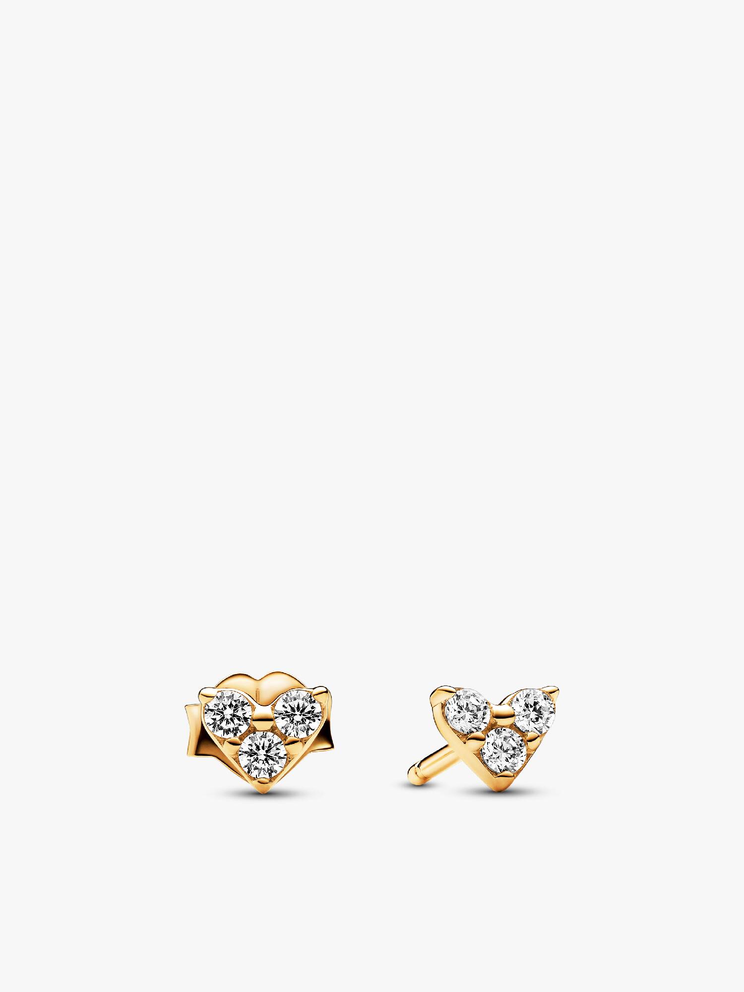Aretes de botón Triple Corazón de Piedra