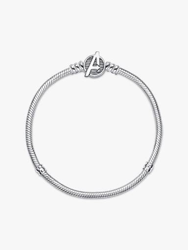 Brazalete Pandora Moments cadena de serpiente con broche con logotipo de The Avengers de Marvel