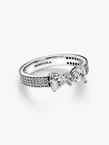 Anillo Doble Fila Moño Brillante