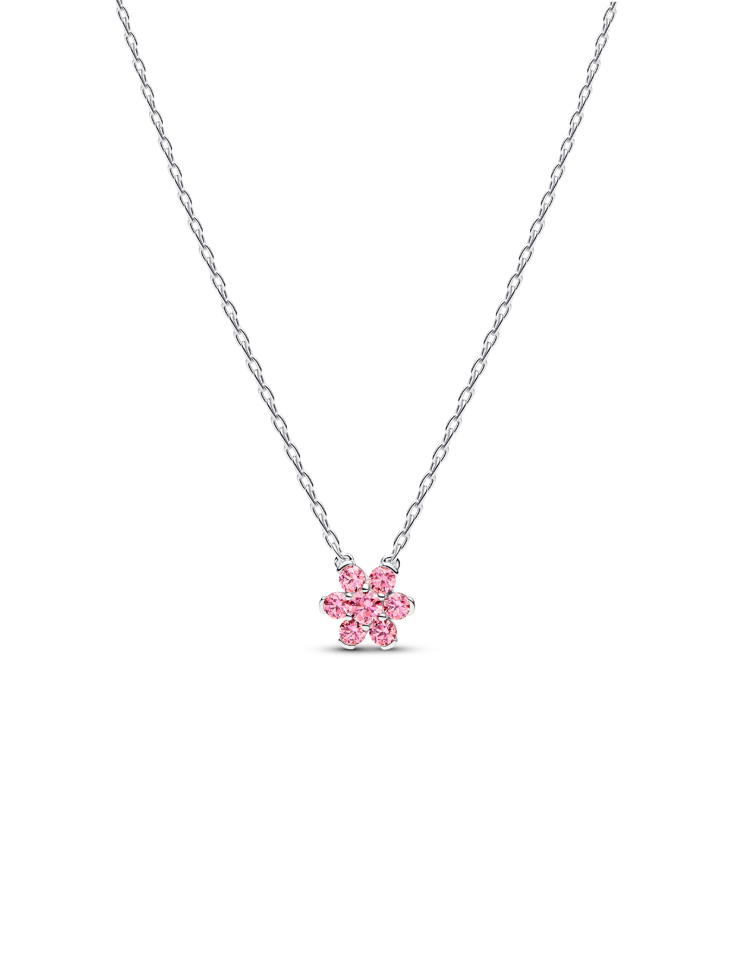 Collar con Colgante Flor Rosada resplandeciente