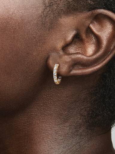 Aretes de aro Eternidad Hilera Brillante