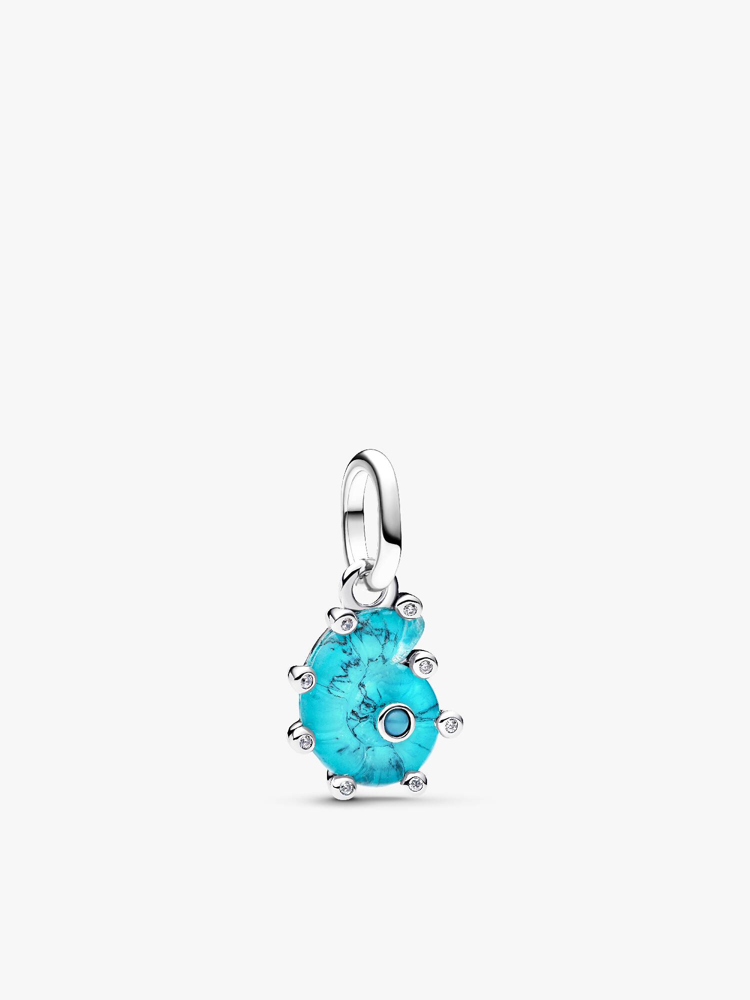 Charm colgante Caracol de mar de cristal Murano azul