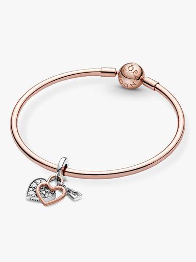 Charm colgante doble Candado del corazón