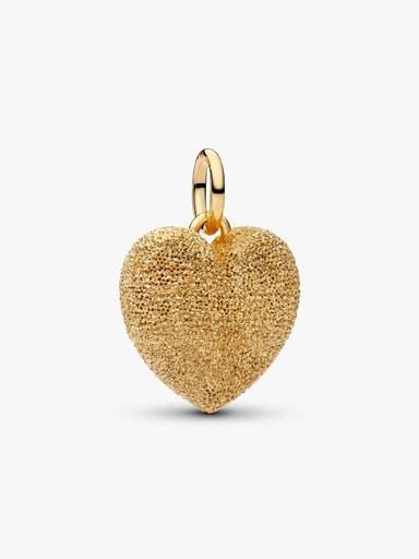 Charm colgante Corazón acolchado texturizado