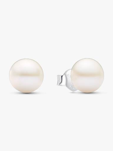Aretes de Botón Perla Cultivada de Agua Dulce Tratada de 7mm