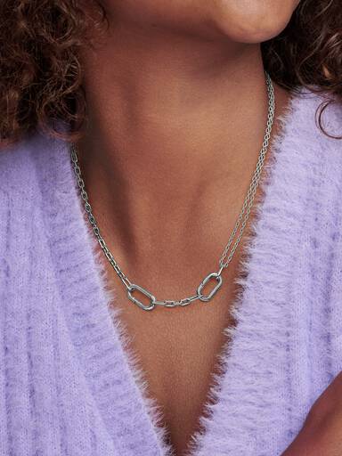 Collar doble de cadena de eslabones Pandora ME
