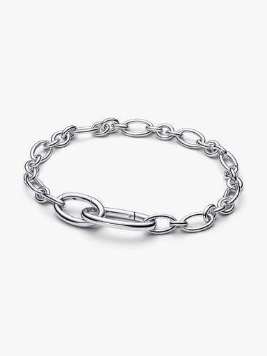 Brazalete de cadena de eslabones ovalados que se puede abrir