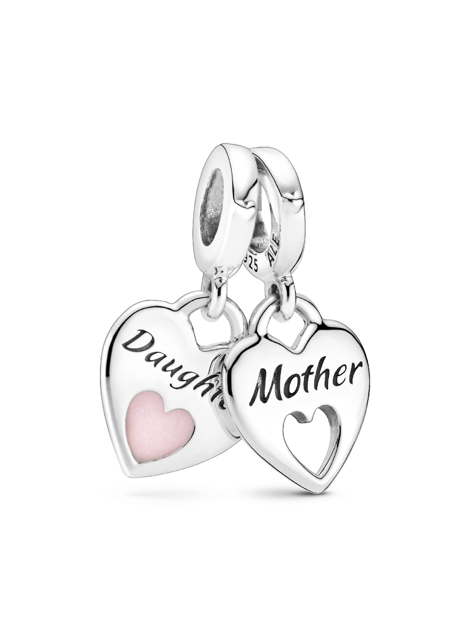 Charm colgante Corazón abierto doble