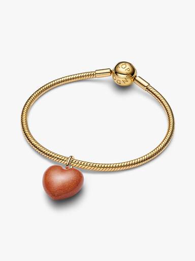 Charm colgante Corazón Acolchado Naranja