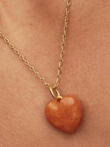 Charm colgante Corazón Acolchado Naranja