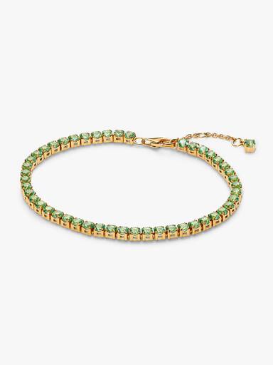 Brazalete de tenis verde reluciente