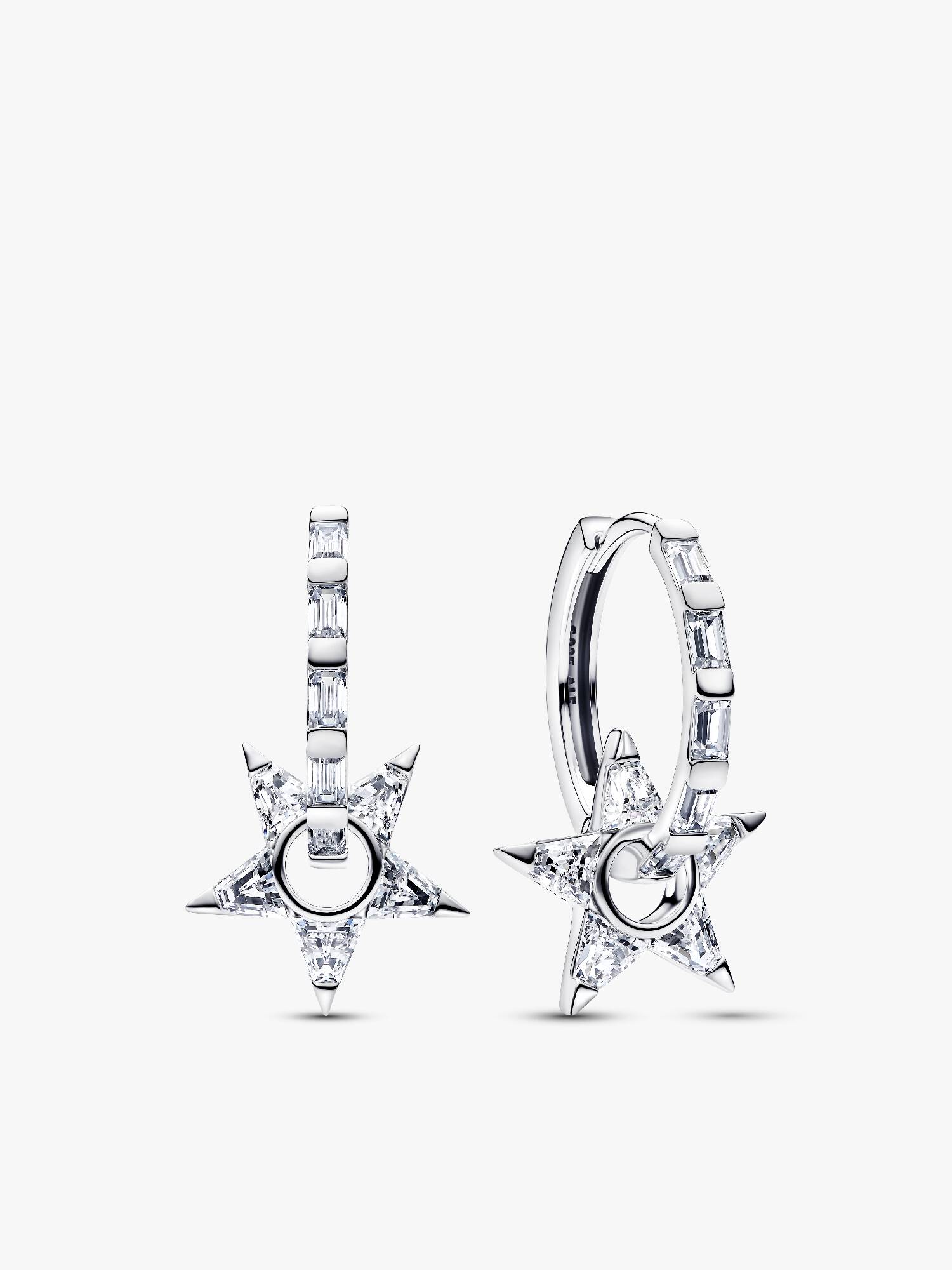 Aretes de aro Estrella Calada Resplandeciente