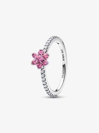 Anillo Margarita rosada reluciente