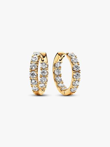 Aretes de aro Eternidad Hilera Brillante