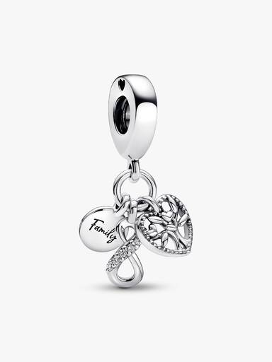 Charm Colgante de familia triple Infinito