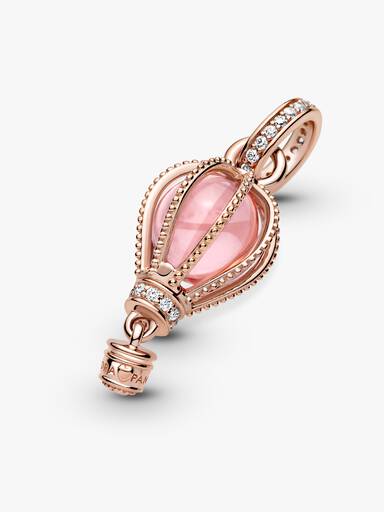 Charm colgante Globo aerostático Rosa resplandeciente.