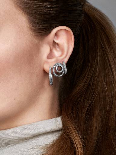Aretes de aro Corazón de pavé