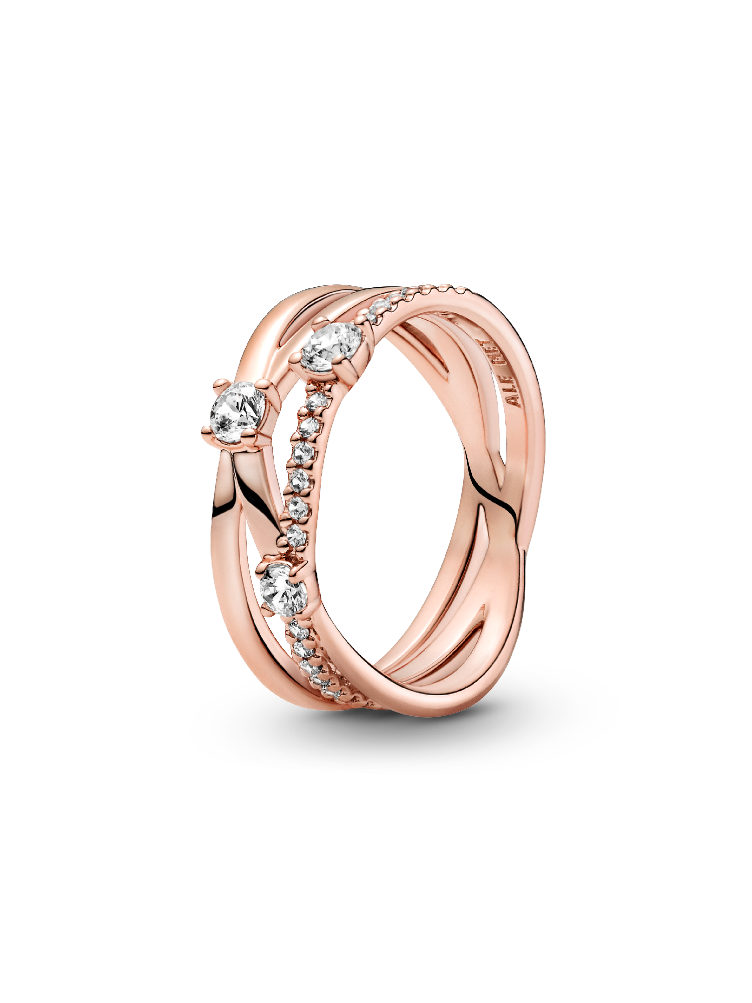Anillo Banda triple resplandeciente