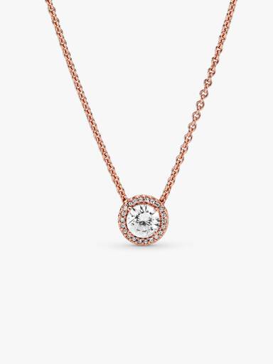 Collar con halo redondo brillante